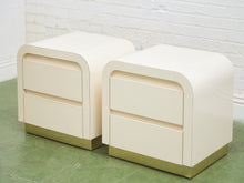 Load image into Gallery viewer, Pair of Plinth Base Post Modern Nightstands
