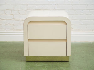 Pair of Plinth Base Post Modern Nightstands