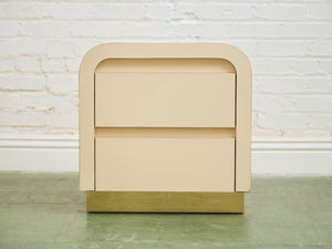 Pair of Plinth Base Post Modern Nightstands