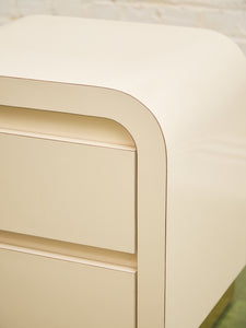 Pair of Plinth Base Post Modern Nightstands