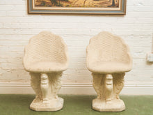 Load image into Gallery viewer, Pair of Vintage Grotto Cement Stone Garden Chairs

