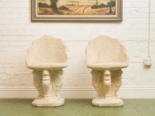 Load image into Gallery viewer, Pair of Vintage Grotto Cement Stone Garden Chairs
