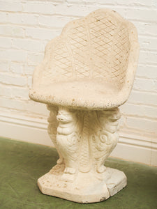 Pair of Vintage Grotto Cement Stone Garden Chairs
