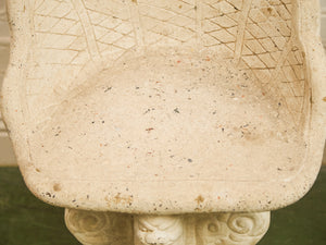 Pair of Vintage Grotto Cement Stone Garden Chairs