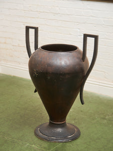 Large Kramer Brothers Cast Iron Planter Pot in Black Finish