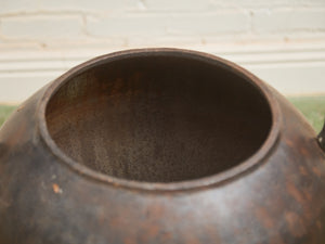 Large Kramer Brothers Cast Iron Planter Pot in Black Finish