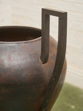 Load image into Gallery viewer, Large Kramer Brothers Cast Iron Planter Pot in Black Finish
