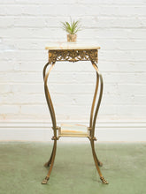 Load image into Gallery viewer, 19th Century Cast Iron Marble Antique Plant Stand
