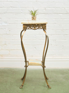 19th Century Cast Iron Marble Antique Plant Stand
