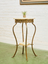 Load image into Gallery viewer, 19th Century Cast Iron Marble Antique Plant Stand
