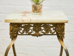 19th Century Cast Iron Marble Antique Plant Stand
