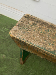 Primitive Industrial Bench with Verdigris Undertones