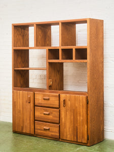 Boho Oak Solid Wood Shelf Unit