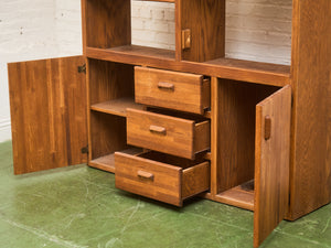 Boho Oak Solid Wood Shelf Unit
