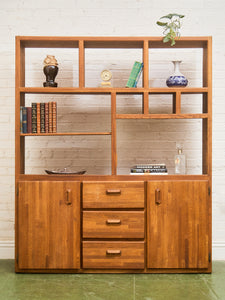 Boho Oak Solid Wood Shelf Unit