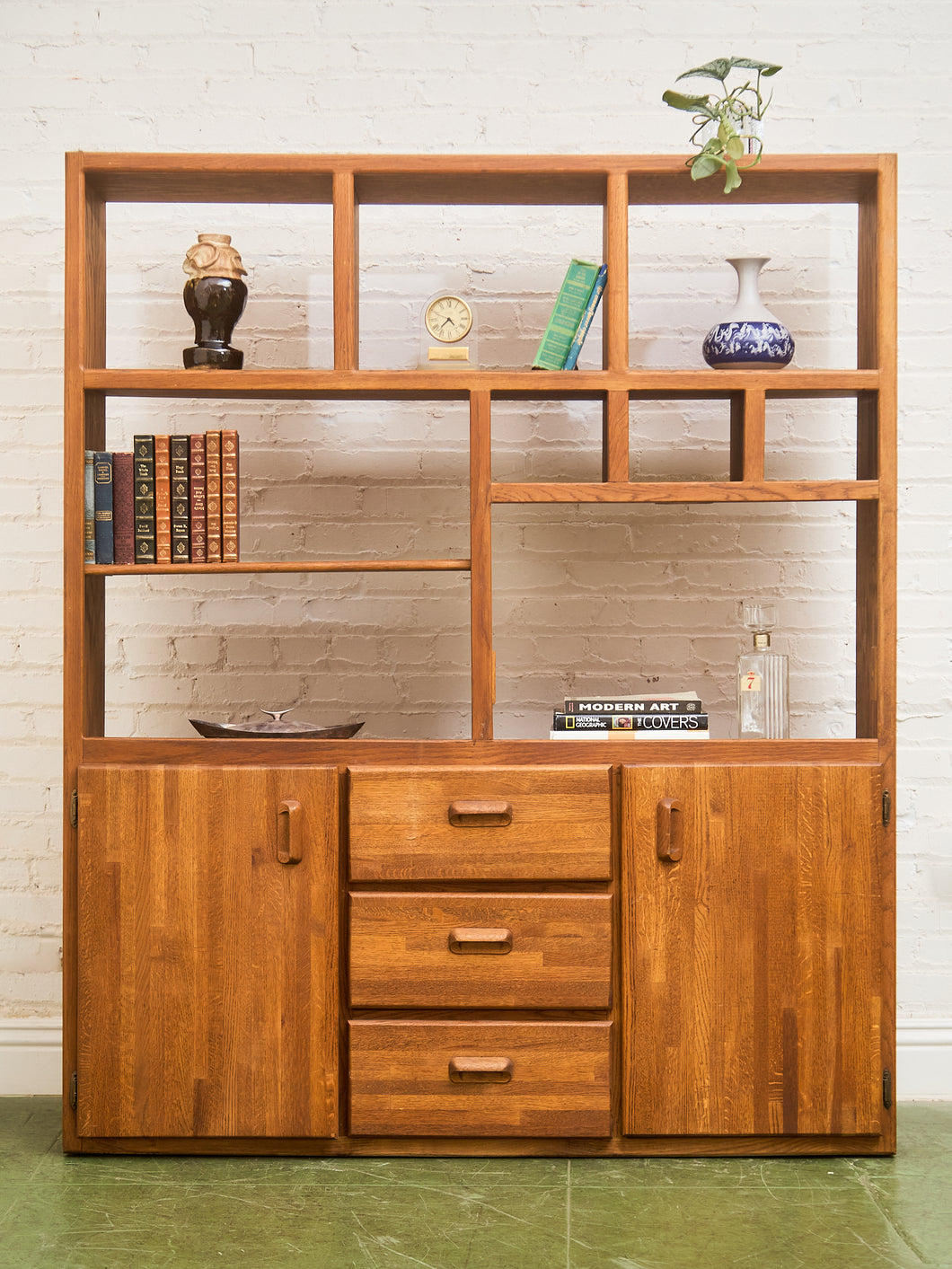 Boho Oak Solid Wood Shelf Unit