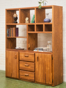 Boho Oak Solid Wood Shelf Unit