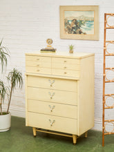 Load image into Gallery viewer, Blonde 50’s Highboy Dresser
