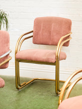 Load image into Gallery viewer, Deco Style Vintage Gold and Dusty Rose Dining Chairs

