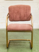 Load image into Gallery viewer, Deco Style Vintage Gold and Dusty Rose Dining Chairs
