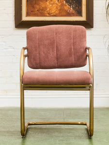 Deco Style Vintage Gold and Dusty Rose Dining Chairs