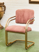 Load image into Gallery viewer, Deco Style Vintage Gold and Dusty Rose Dining Chairs
