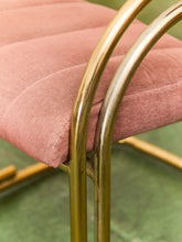 Load image into Gallery viewer, Deco Style Vintage Gold and Dusty Rose Dining Chairs
