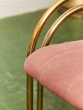 Load image into Gallery viewer, Deco Style Vintage Gold and Dusty Rose Dining Chairs
