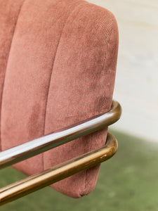 Deco Style Vintage Gold and Dusty Rose Dining Chairs