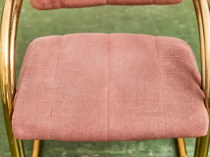 Deco Style Vintage Gold and Dusty Rose Dining Chairs