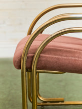 Load image into Gallery viewer, Deco Style Vintage Gold and Dusty Rose Dining Chairs
