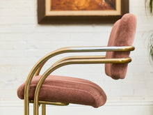 Load image into Gallery viewer, Deco Style Vintage Gold and Dusty Rose Dining Chairs

