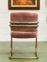 Load image into Gallery viewer, Deco Style Vintage Gold and Dusty Rose Dining Chairs
