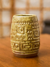 Load image into Gallery viewer, Earth-Toned Studio Pottery Vessel with Geometric Relief
