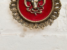 Load image into Gallery viewer, Astrological Aries Ram’s Head Wall Plaque with Red Velvet
