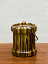 Load image into Gallery viewer, 1960s Striped Lucite Ice Bucket with Brass Handle

