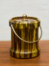 Load image into Gallery viewer, 1960s Striped Lucite Ice Bucket with Brass Handle
