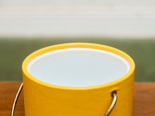 Load image into Gallery viewer, Mid-Century Modern Yellow Enamel Ice Bucket with Wooden Knob
