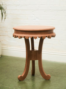 Vintage Wood Scalloped Edge End Table