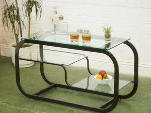 Mid-Century Modern Brass Bar Cart Milo Baughman Style Etagere