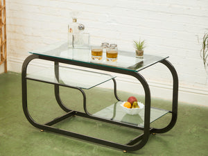 Mid-Century Modern Brass Bar Cart Milo Baughman Style Etagere