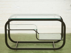 Mid-Century Modern Brass Bar Cart Milo Baughman Style Etagere
