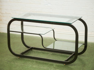 Mid-Century Modern Brass Bar Cart Milo Baughman Style Etagere