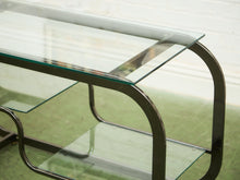 Load image into Gallery viewer, Mid-Century Modern Brass Bar Cart Milo Baughman Style Etagere
