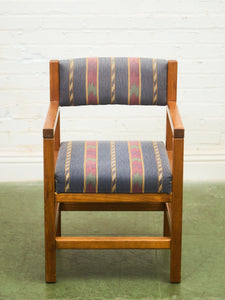 Pair of Modernist Pine Armchairs with Original Upholstery