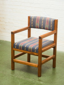 Pair of Modernist Pine Armchairs with Original Upholstery