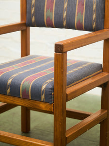 Pair of Modernist Pine Armchairs with Original Upholstery