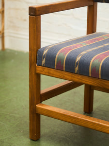 Pair of Modernist Pine Armchairs with Original Upholstery