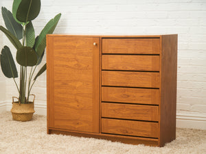 Large Multiple Drawer Mid-Century Modern Teak Cabinet Danish Modern