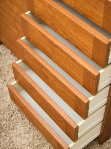 Large Multiple Drawer Mid-Century Modern Teak Cabinet Danish Modern